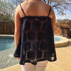 NWOT Navy blue lightweight flowy top